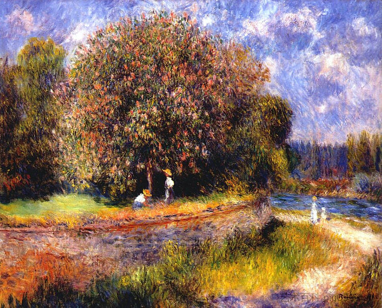 栗树盛开 Chestnut Tree Blooming (1881),皮耶尔·奥古斯特·雷诺阿