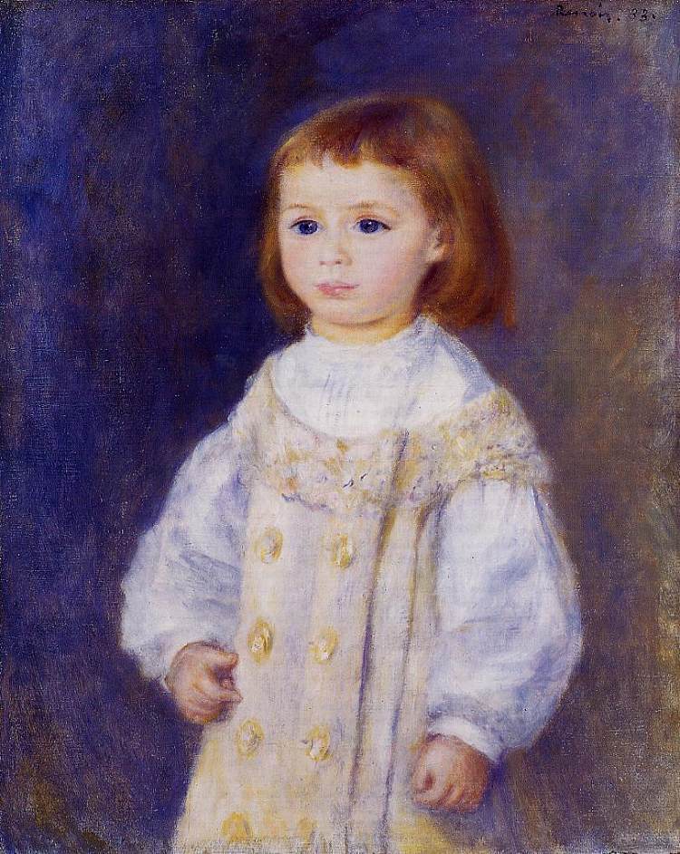 穿白裙的孩子（露西·贝拉德） Child in a White Dress (Lucie Berard) (1883)，皮耶尔·奥古斯特·雷诺阿