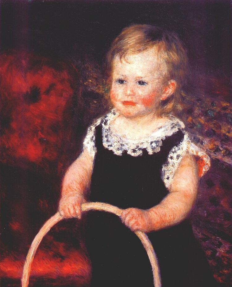 带箍的孩子 Child with a hoop (c.1875)，皮耶尔·奥古斯特·雷诺阿