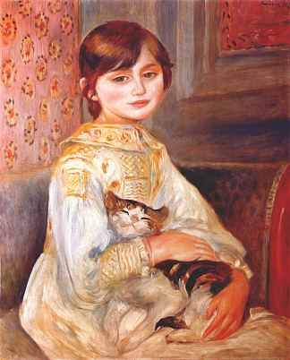 带着猫的孩子(朱莉·马奈) Child with Cat (Julie Manet) (1887)，皮耶尔·奥古斯特·雷诺阿