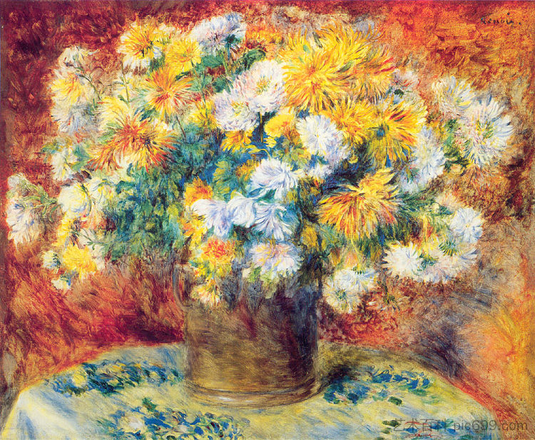 克利桑的妈妈们 Chrysan the mums (1881 - 1882),皮耶尔·奥古斯特·雷诺阿