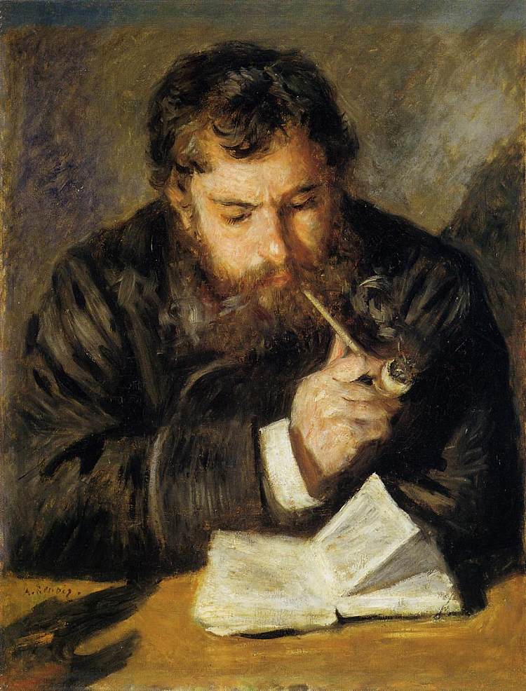 克劳德·莫奈（读者） Claude Monet (The Reader) (1873 - 1874)，皮耶尔·奥古斯特·雷诺阿