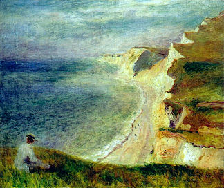 普尔维尔附近海岸的悬崖 Cliffs on the Coast Near Pourville (1879)，皮耶尔·奥古斯特·雷诺阿
