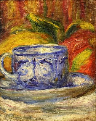 杯子和水果 Cup and Fruit (c.1910)，皮耶尔·奥古斯特·雷诺阿