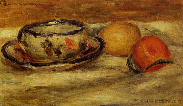 杯子,柠檬和西红柿 Cup, Lemon and Tomato (c.1916),皮耶尔·奥古斯特·雷诺阿