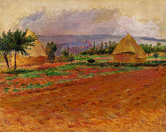田地和干草堆 Field and Haystacks (1885)，皮耶尔·奥古斯特·雷诺阿