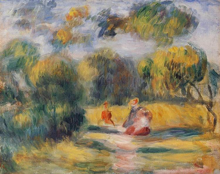 风景中的人物 Figures in a Landscape (1900),皮耶尔·奥古斯特·雷诺阿