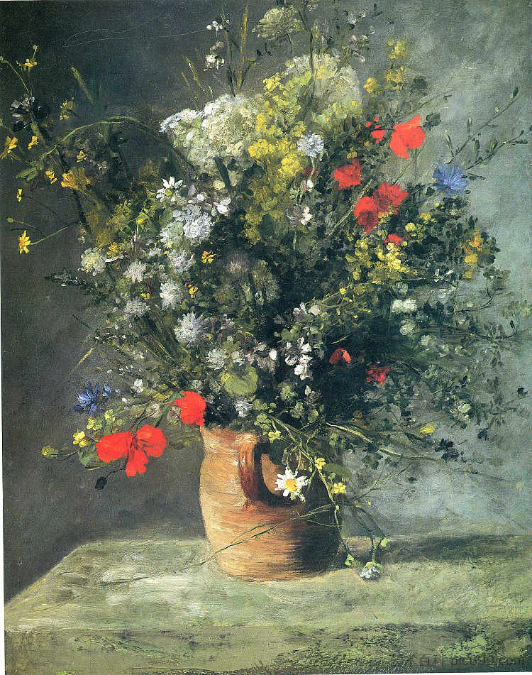 花瓶里的花 Flowers in a Vase (c.1866),皮耶尔·奥古斯特·雷诺阿