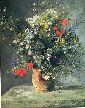 花瓶里的花 Flowers in a Vase (c.1866)，皮耶尔·奥古斯特·雷诺阿
