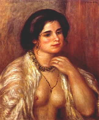 加布里埃尔裸露着乳房 Gabrielle with bare breasts (1907)，皮耶尔·奥古斯特·雷诺阿