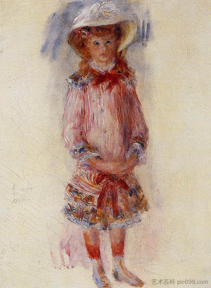 乔吉特·卡彭蒂埃站立 Georgette Charpentier Standing (1880),皮耶尔·奥古斯特·雷诺阿