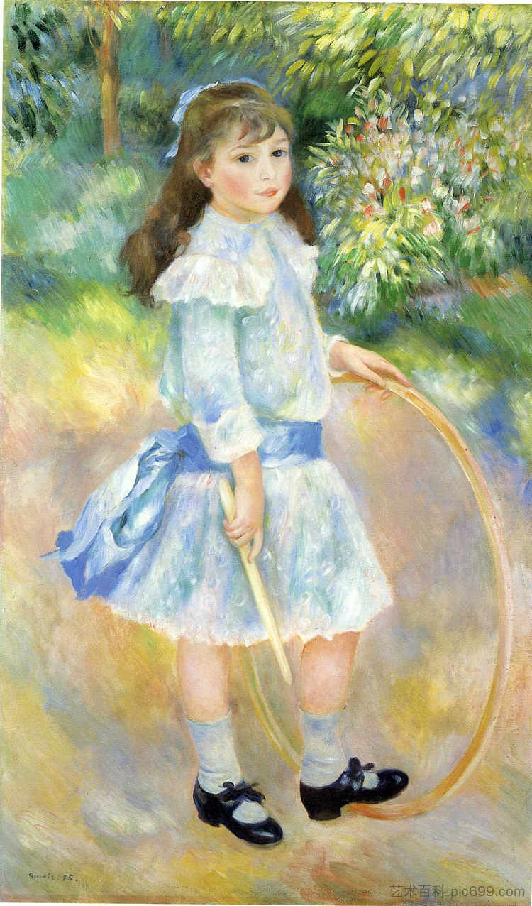 带箍的女孩 Girl with a Hoop (1885)，皮耶尔·奥古斯特·雷诺阿