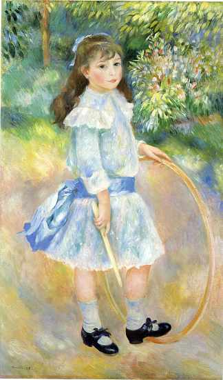 带箍的女孩 Girl with a Hoop (1885)，皮耶尔·奥古斯特·雷诺阿