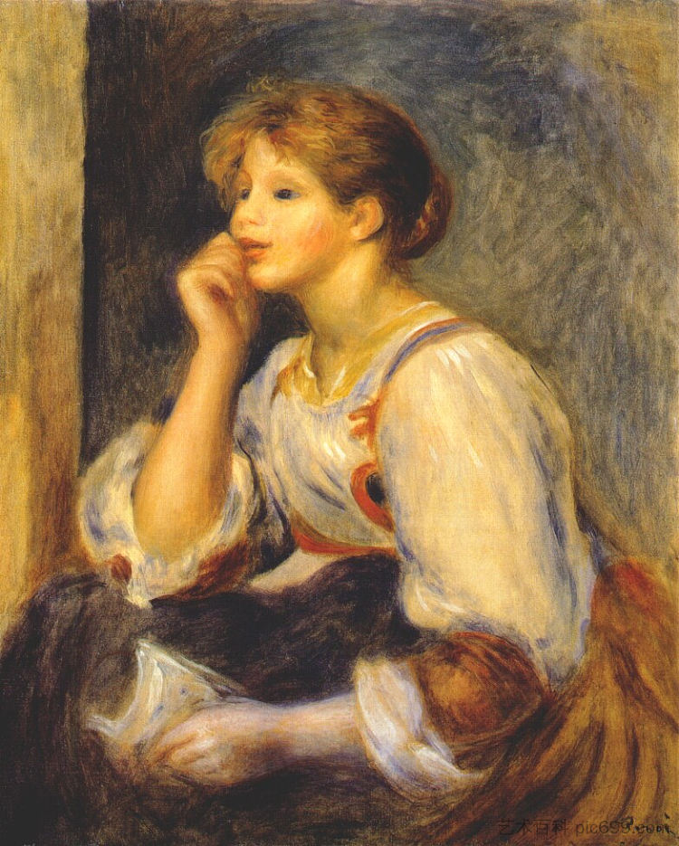 拿着信的女孩 Girl with a letter (1894)，皮耶尔·奥古斯特·雷诺阿