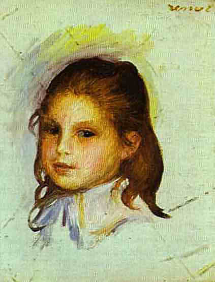 棕发女孩 Girl with Brown Hair (1887 - 1888)，皮耶尔·奥古斯特·雷诺阿