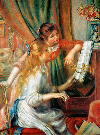 钢琴旁的女孩 Girls at the Piano (1892)，皮耶尔·奥古斯特·雷诺阿