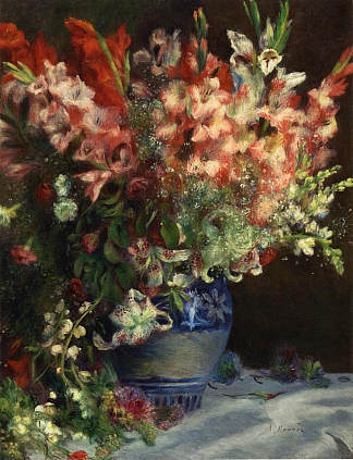 花瓶里的唐菖蒲 Gladiolas in a Vase (1874 – 1875)，皮耶尔·奥古斯特·雷诺阿