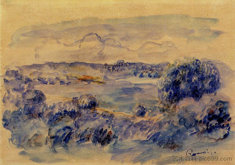 格恩西岛的风景 Guernsey Landscape,皮耶尔·奥古斯特·雷诺阿