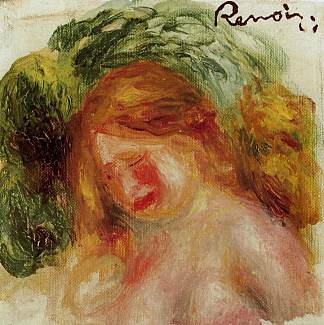 女人的头 Head of a Woman (c.1918)，皮耶尔·奥古斯特·雷诺阿