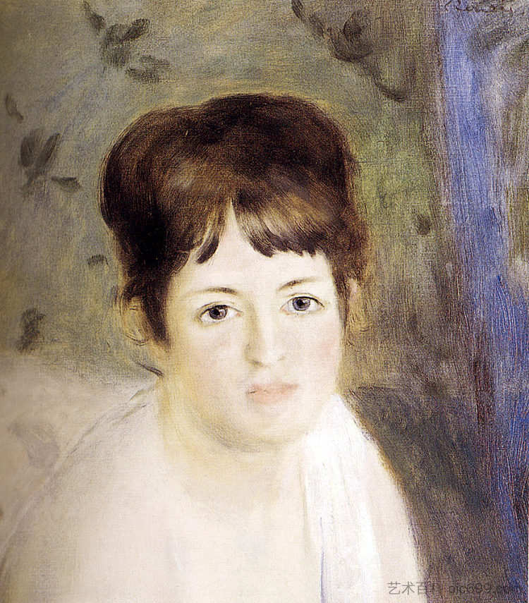 一个女人的头 Head of a Woman (c.1876),皮耶尔·奥古斯特·雷诺阿