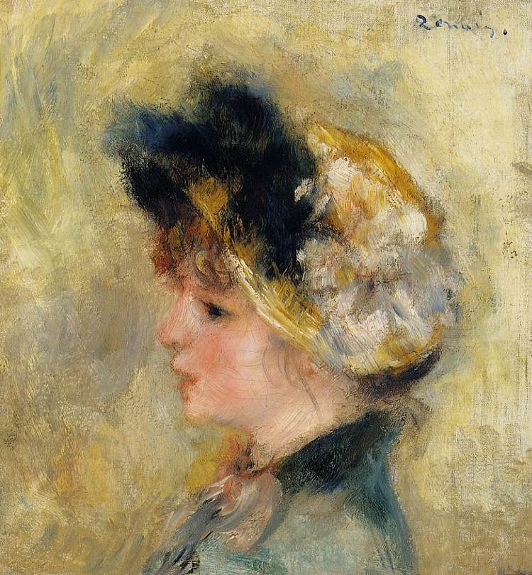 一个年轻女孩的头 Head of a Young Girl (1878)，皮耶尔·奥古斯特·雷诺阿