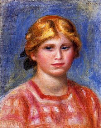 一个年轻女孩的头 Head of a Young Girl (1905)，皮耶尔·奥古斯特·雷诺阿