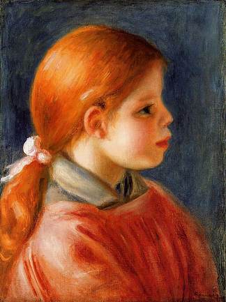 一个年轻女人的头 Head of a Young Woman (1888)，皮耶尔·奥古斯特·雷诺阿