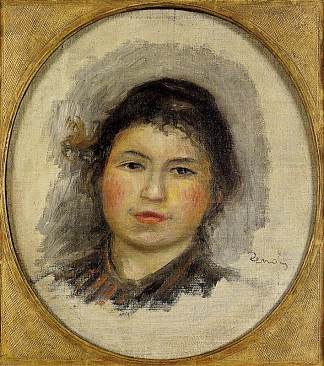 一个年轻女人的头 Head of a Young Woman (c.1901 – 1902)，皮耶尔·奥古斯特·雷诺阿