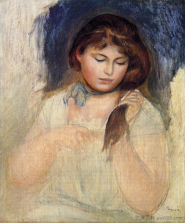加布里埃尔主管 Head of Gabrielle (1895),皮耶尔·奥古斯特·雷诺阿