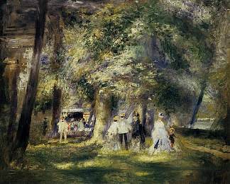 在圣克劳德公园 In St Cloud Park (1866)，皮耶尔·奥古斯特·雷诺阿