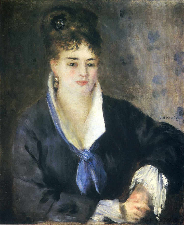 穿黑色连衣裙的女士 Lady in a Black Dress (1876),皮耶尔·奥古斯特·雷诺阿