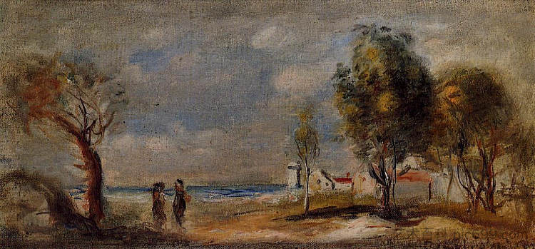 景观(取自柯罗) Landscape (after Corot) (1898),皮耶尔·奥古斯特·雷诺阿