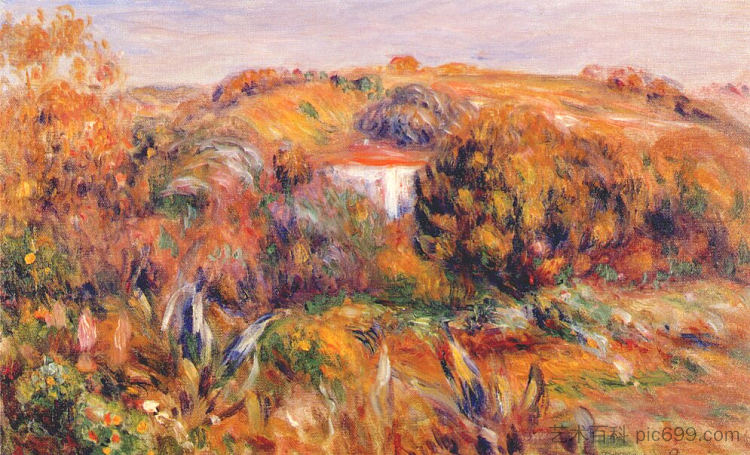 景观变化 Landscape at cagnes (c.1905),皮耶尔·奥古斯特·雷诺阿