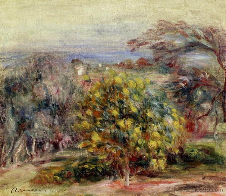Collettes的景观 Landscape at Collettes,皮耶尔·奥古斯特·雷诺阿
