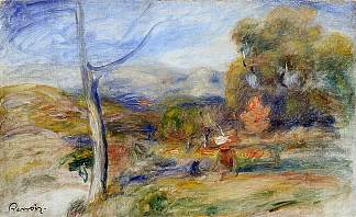 加涅斯附近景观 Landscape near Cagnes (c.1910)，皮耶尔·奥古斯特·雷诺阿