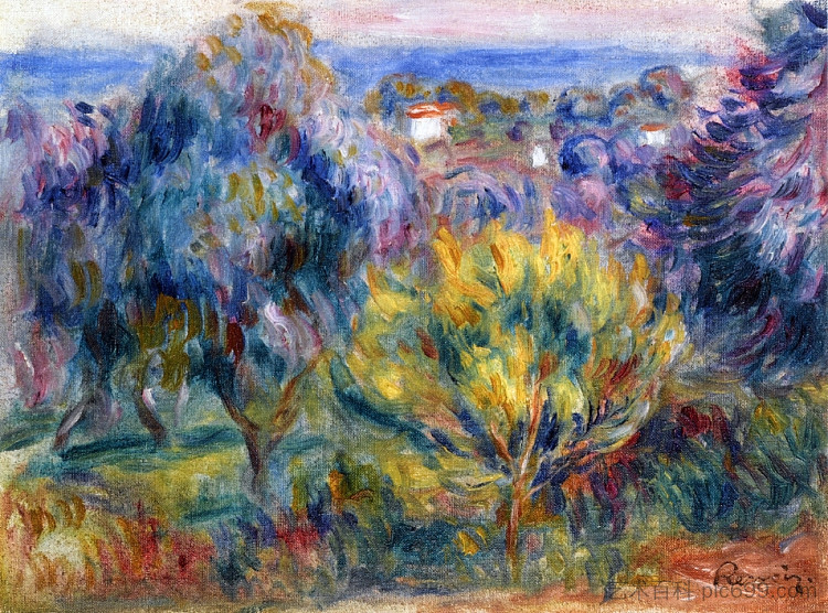 海景景观 Landscape with a View of the Sea,皮耶尔·奥古斯特·雷诺阿