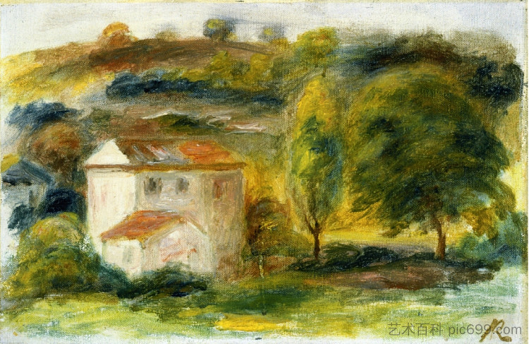 白宫景观 Landscape with White House (1916),皮耶尔·奥古斯特·雷诺阿