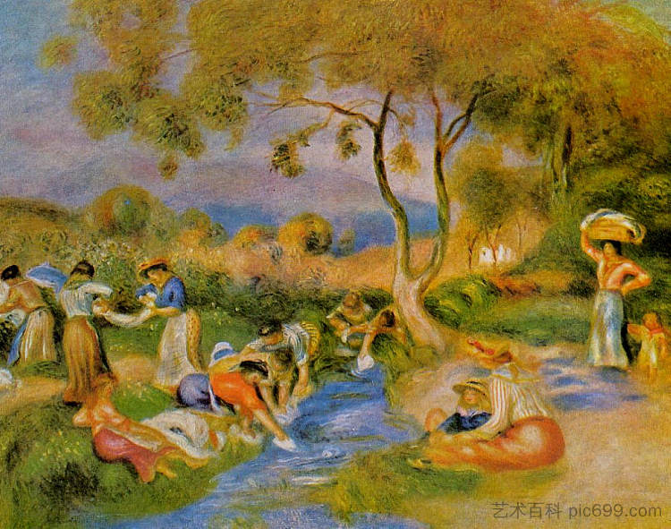 卡涅斯的洗衣店 Laundresses at Cagnes (1912),皮耶尔·奥古斯特·雷诺阿
