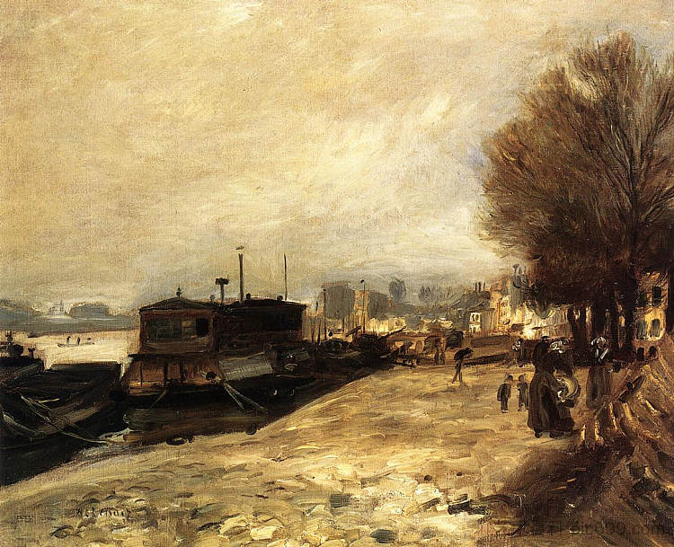 巴黎附近的塞纳河畔洗衣船 Laundry Boat by the Banks of the Seine, near Paris (c.1872 - 1873),皮耶尔·奥古斯特·雷诺阿