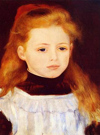 穿白围裙的小女孩(露西·贝拉德肖像) Little Girl in a White Apron (Portrait of Lucie Berard) (1884)，皮耶尔·奥古斯特·雷诺阿