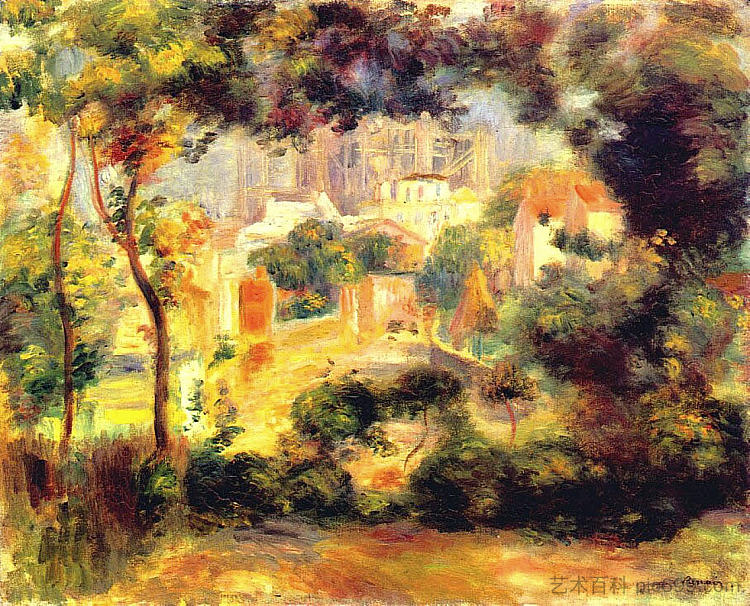 眺望圣心大教堂 Looking out at the Sacre Coeur (1896)，皮耶尔·奥古斯特·雷诺阿