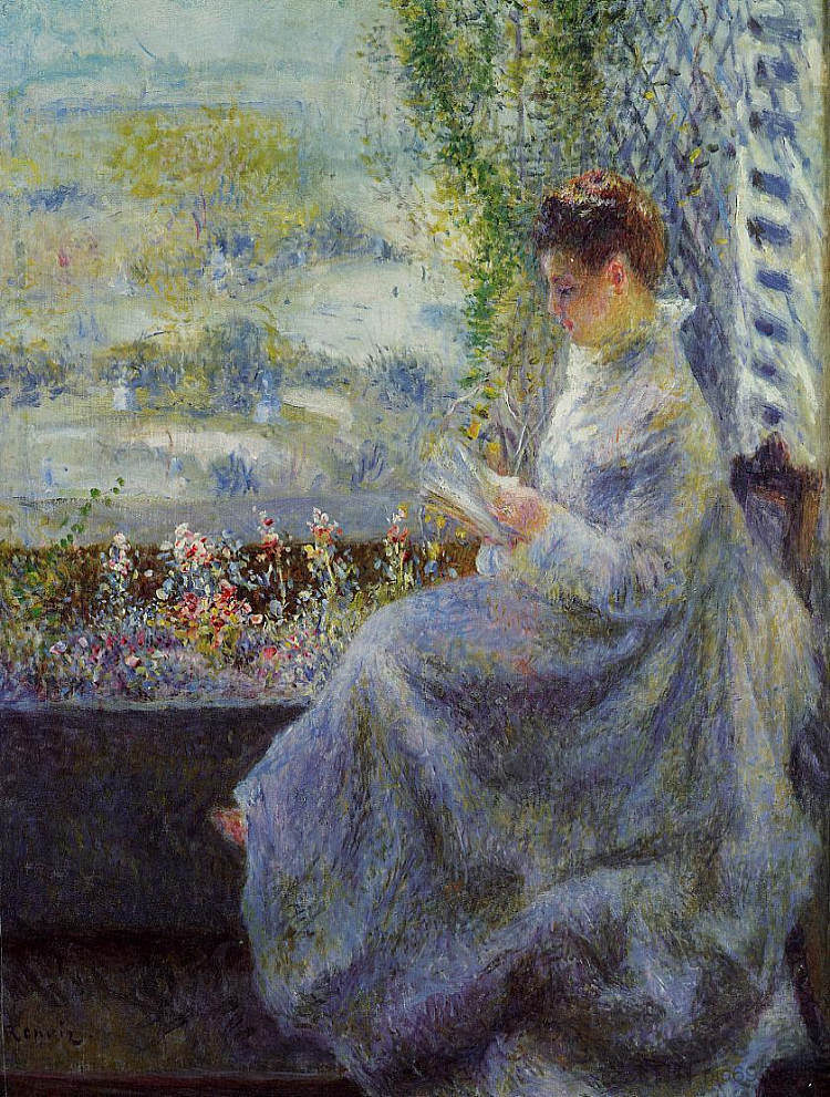 乔克夫人阅读 Madame Chocquet Reading (1876)，皮耶尔·奥古斯特·雷诺阿
