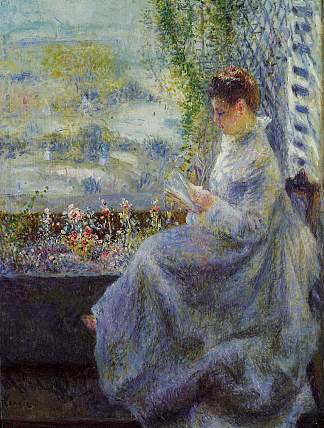 乔克夫人阅读 Madame Chocquet Reading (1876)，皮耶尔·奥古斯特·雷诺阿