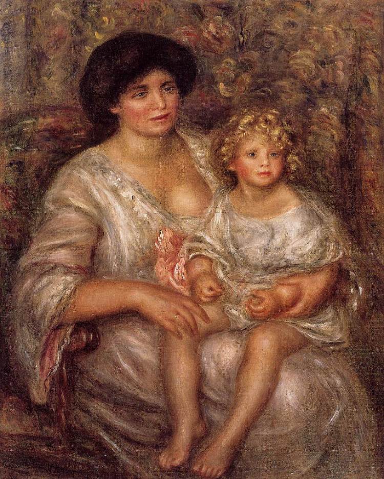 瑟尼桑夫人和她的女儿 Madame Thurneyssan and Her Daughter (c.1910)，皮耶尔·奥古斯特·雷诺阿