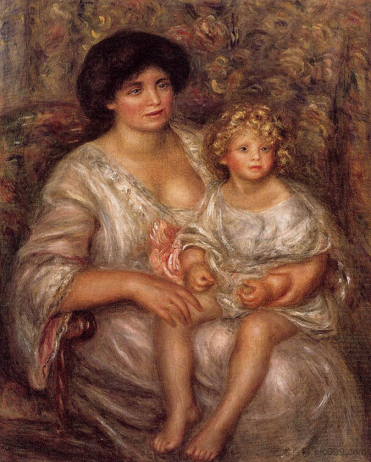 瑟尼桑夫人和她的女儿 Madame Thurneyssan and Her Daughter (c.1910),皮耶尔·奥古斯特·雷诺阿