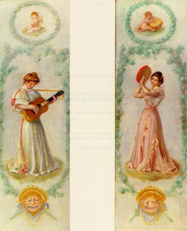 音乐(两幅画) Music (two paintings) (c.1895)，皮耶尔·奥古斯特·雷诺阿