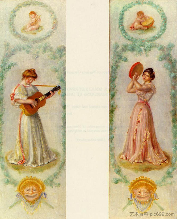 音乐(两幅画) Music (two paintings) (c.1895),皮耶尔·奥古斯特·雷诺阿