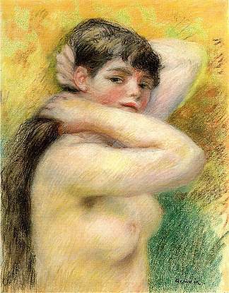 裸体整理头发 Nude Arranging Her Hair (1885)，皮耶尔·奥古斯特·雷诺阿