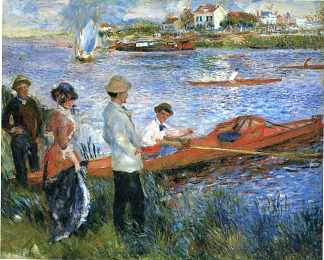 查头的桨手 Oarsmen at Chatou (1879)，皮耶尔·奥古斯特·雷诺阿