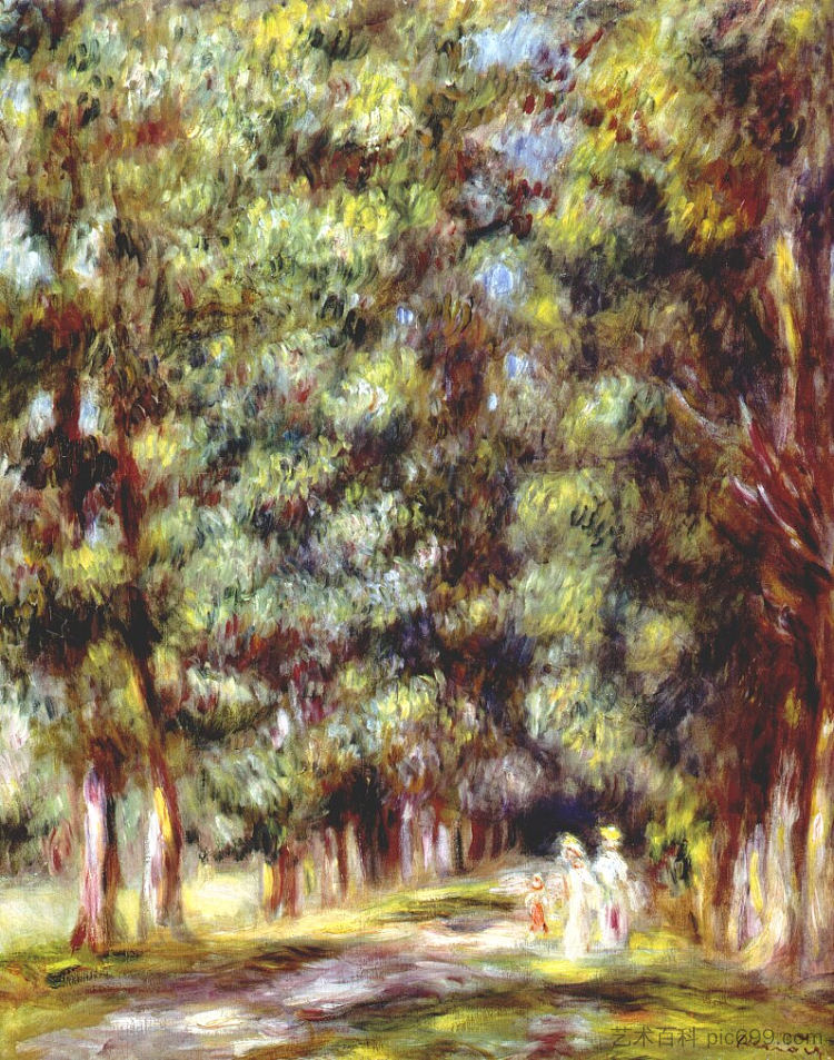 穿过灌木丛的小路 Path through the undergrowth (1910)，皮耶尔·奥古斯特·雷诺阿